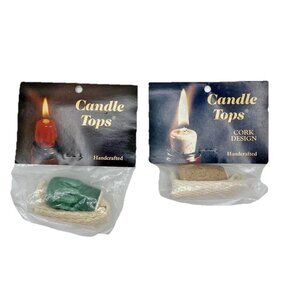Vtg Candle Tops Wick Holder Wine Bottle Jar Candles Oil Lamp Alcohol Lot 2 NOS